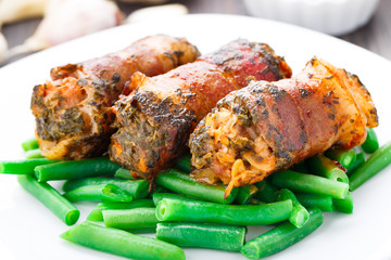 Bacon wrapped cutlet