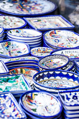 Traditional ceramic in local Israel market.