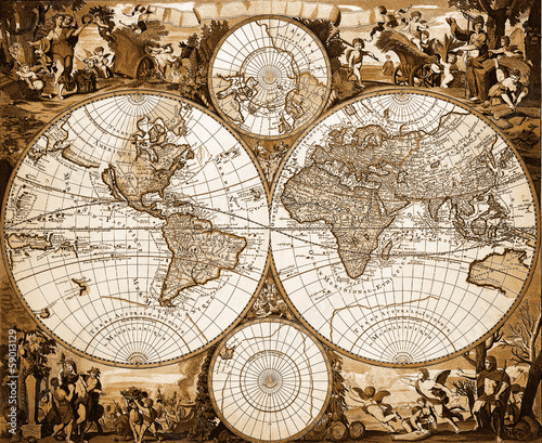 Papier peint Ancienne carte du monde. • Pixers® - Nous ...