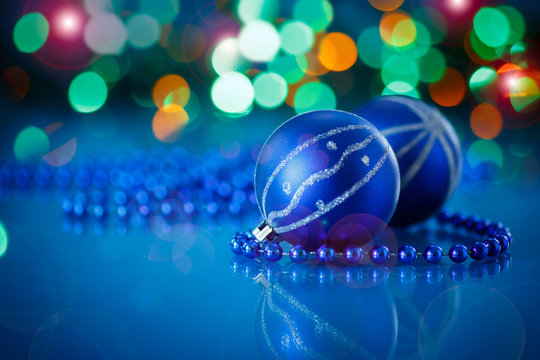 blue Christmas balls