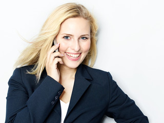 Female office assistant has a call