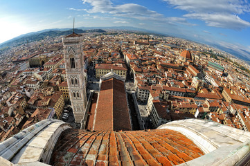 Firenze - Campanile di Giotto visto dalla Cupola del Duomo