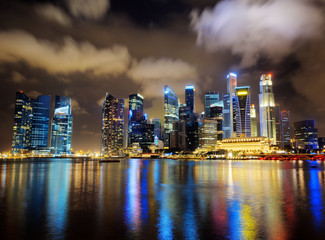 Fototapeta na wymiar Skyscrapers in financial district of Singapore