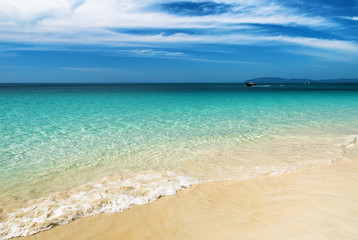 Clear water and blue sky. Phra Nang beach, Thailand