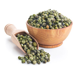 green peppercorn isolated on white