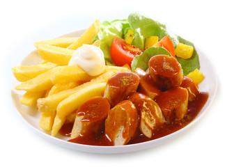 Mantaplatte and gravy or BBQ sauce