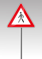 Achtung Fußgänger Verkehrsschild Verkehrszeichen