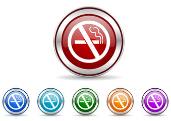 no smoking icon vector set