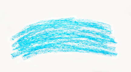 Abstract blue wax crayon hand drawing