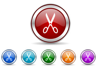 scissors icon vector set