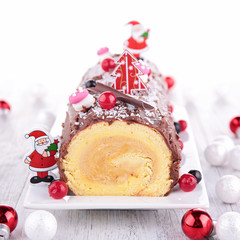 christmas cake, swiss roll