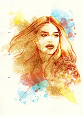 Schöne Frau. aquarellillustration © Anna Ismagilova