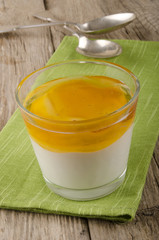 greek yogurt with honey in a glass