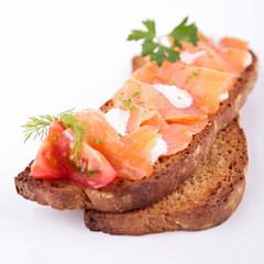 bread and salmon