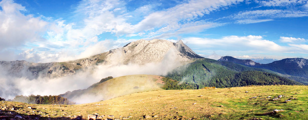 Panorama of Urkiola mountain. Basque Country