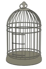 cartoon image of bird cage