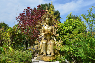 Fototapeta na wymiar Непал, Катманду, монастырь Капан, статуя будды в парке