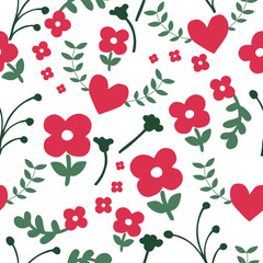 Seamless pattern of flower illustration background