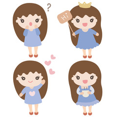Cartoon Characters Cute Girl Illustration