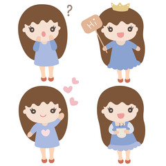 Cartoon Characters Cute Girl Illustration