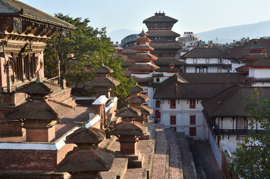 Непал, Катманду,  дворец Хонуман Дхока со стороны храма Теледжу