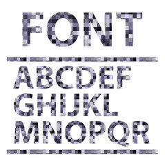 Abstract mosaics alphabet set. Font. Vector illustration