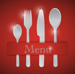 food utensils menu illustration design