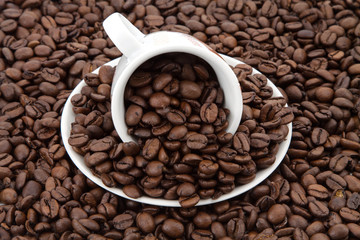 coffee cup with beans