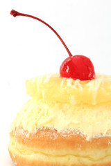 Donut with red cherry