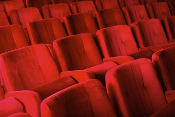Fototapeta premium Red armchairs in theater