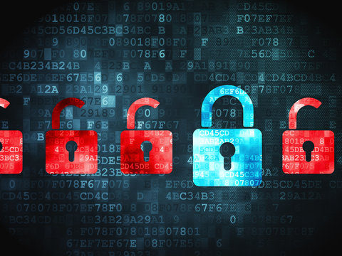 Security concept: Locks on digital background
