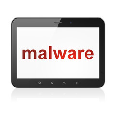Security concept: Malware on tablet pc computer