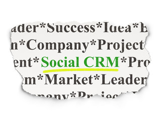 Finance concept: Social CRM on Paper background