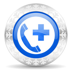 Obraz premium emergency call christmas icon