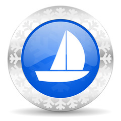 yacht christmas icon