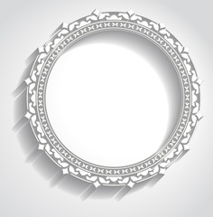 Round frame in cut of paper style