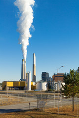 Entrance gate  of Duke Energy's coal fired  plant