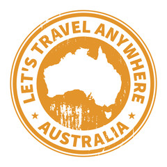 Fototapeta premium Grunge rubber stamp with the text Travel Australia