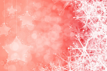 Red christmas background with snowflake.
