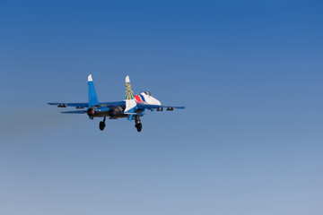 Military plane taking off from the airfield