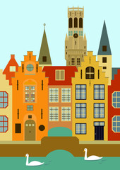 Houses and Belfry of Brugge