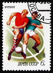 Postage stamp Russia 1981 Soccer