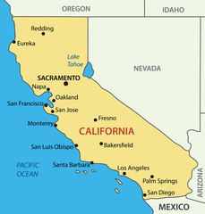 California - vector map - 59026536