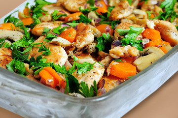 Vegetables and chicken