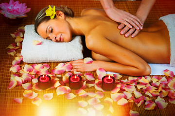 Fototapeta na wymiar Beautiful woman having massage.