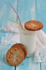 Home made cookies with milk