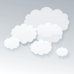 white clouds on grey background