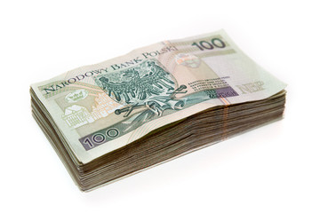 stack of polish banknotes - 100 PLN