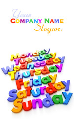 Fototapeta premium Week day in letter magnets