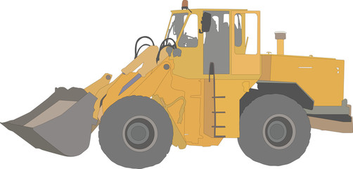 Silhouette of a tractor of road service